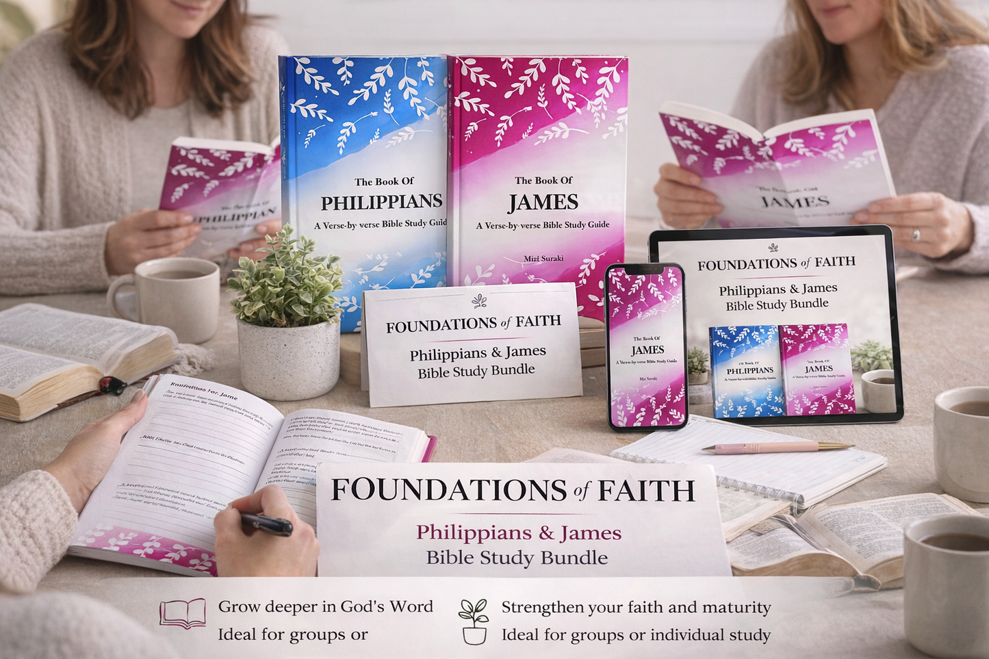 Bible Study Bundle: Book of James and Book of Philippians verse-by Verse guide