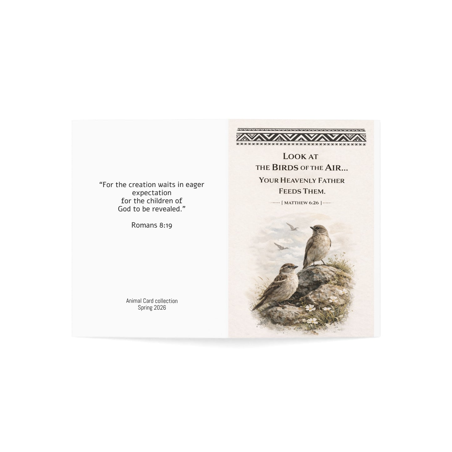 Matthew 6:26 Sparrow Scripture Greeting Cards
