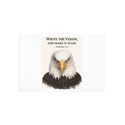 Fine Art Postcard — Bald Eagle 'Write the Vision' Inspirational Scripture Card (Habakkuk 2:2)