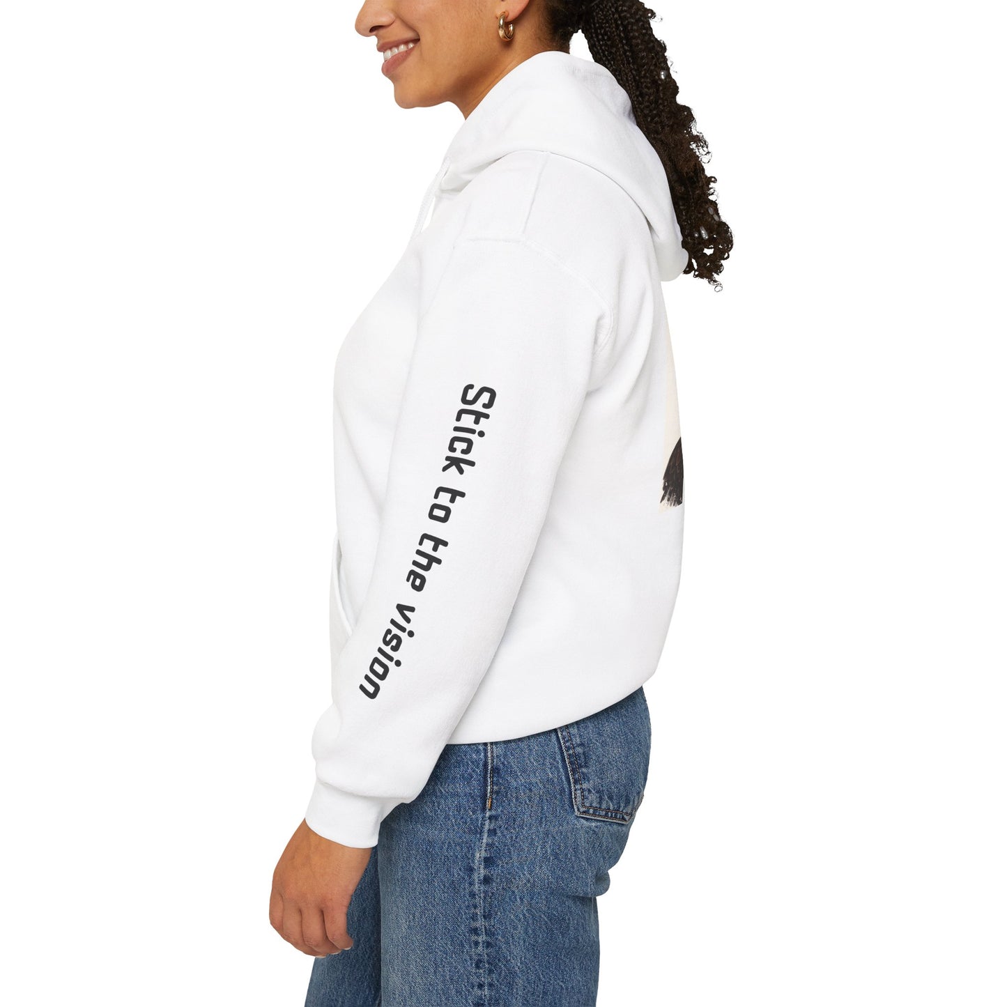 Eagle & Cross Hoodie — "Stick to the Vision" Christian Graphic Sweatshirt